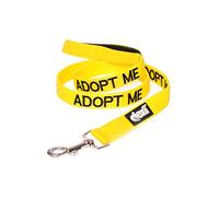 Dexil ADOPT ME (Needs A New Home) Yellow Warning Dog Colour Coded Luxury Padded Personalised 1.2m 4ft Lead Leash To Prevent Accidents or Incidents. Dog Award Winning