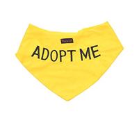 Dexil ADOPT ME Yellow Dog Bandana Quality Personalised Embroidered Message. Neck Scarf Fashion Accessory. PREVENTS Accidents By Warning Others Of Your Dog In Advance
