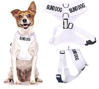 Dexil BLIND DOG (Dog Has Limited/No Sight) White Colour Coded Non-Pull Front and Back D Ring Padded and Waterproof Vest Dog Harness PREVENTS Accidents By Warning Others Of Your Dog In Advance (S)