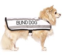 Dexil BLIND DOG (Dog Has Limited/No Sight) White Colour Coded S M L Reflective Waterproof Fleece Lined Warm Dog Coats PREVENTS Accidents By Warning Others Of Your Dog In Advance (S)