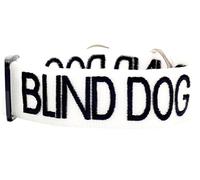 Dexil BLIND DOG (Dog Has Limited/No Sight) White Colour Coded Wide L-XXL Semi-Check Dog Collar PREVENTS Accidents By Warning Others Of Your Dog In Advance