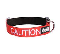 Dexil CAUTION (Do Not Approach) Red Colour Coded S-M L-XL Dog Collars PREVENTS Accidents By Warning Others Of Your Dog In Advance (L-XL)