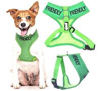 Dexil FRIENDLY (Known as Friendly to all) Green Colour Coded Non-Pull Front and Back D Ring Padded and Waterproof Vest Dog Harness PREVENTS Accidents By Warning Others Of Your Dog In Advance (S)