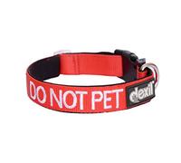 Dexil Limited DO NOT PET Red Colour Coded S-M L-XL Neoprene Padded Dog Collar PREVENTS Accidents By Warning Others of Your Dog in Advance (S-M)