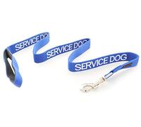Dexil Limited SERVICE DOG Blue 60cm 120cm 180cm Padded Dog Lead PREVENTS Accidents By Warning Others of Your Dog in Advance (120cm)