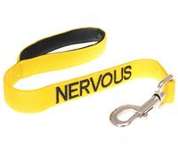 Dexil NERVOUS (Give Me Space) Yellow Colour Coded 60cm 1.2m 1.8m Luxury Neoprene Padded Handle Dog Leads PREVENTS Accidents By Warning Others Of Your Dog In Advance (60cm)