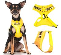 Dexil NERVOUS (Give Me Space) Yellow Colour Coded Non-Pull Front and Back D Ring Padded and Waterproof Vest Dog Harness PREVENTS Accidents By Warning Others Of Your Dog In Advance (XS)