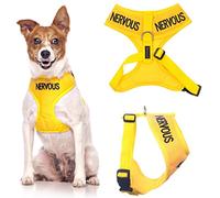Dexil NERVOUS (Give Me Space) Yellow Colour Coded Non-Pull Front and Back D Ring Padded and Waterproof Vest Dog Harness PREVENTS Accidents By Warning Others Of Your Dog In Advance (S)