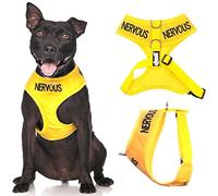 Dexil NERVOUS (Give Me Space) Yellow Colour Coded Non-Pull Front and Back D Ring Padded and Waterproof Vest Dog Harness PREVENTS Accidents By Warning Others Of Your Dog In Advance (M)