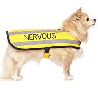 Dexil NERVOUS (Give Me Space) Yellow Colour Coded S M L Reflective Waterproof Fleece Lined Warm Dog Coats PREVENTS Accidents By Warning Others Of Your Dog In Advance (S)
