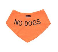 Dexil NO DOGS Orange Dog Bandana Quality Personalised Embroidered Message. Neck Scarf Fashion Accessory. PREVENTS Accidents By Warning Others Of Your Dog In Advance