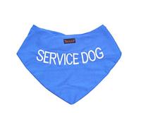 Dexil SERVICE DOG Blue Dog Bandana Quality Personalised Embroidered Message. Neck Scarf Fashion Accessory. PREVENTS Accidents By Warning Others Of Your Dog In Advance