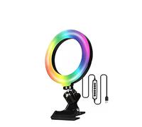 DEXIN Selfie LED Ring Light 6.3" Video Conference Lighting for Laptop with Clamp 33 Modes 7 Brightness, RGB Makeup Light Dimmable Circle Light for Webcam Tiktok YouTube/Live Streaming/Zoom Meeting