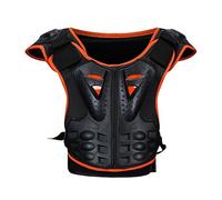 Dexinx Motorcycle Armor Vest Child Sleeveless Street Bike Chest Back Protector Stylish Cool Bike Vest Protector Orange Black S
