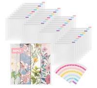 DEXLALA 36 PCS Scrapbook Paper Storage Organizer with 60 Sticky Index Tabs, 12 x 12 Inch Clear PP Scrapbook Paper Storage Organizers for Cardstock, Vinyl Paper, Paper File and Photos