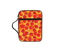 DEXNEL 3D Pizza Pepperoni Printed Bible Storage Organizer, Portable Scripture Carrier, Religious Gift Case for Women