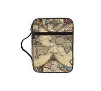 Dexnel Ancient Map World Globe Printed Bible Storage Organizer, Portable Scripture Carrier, Religious Gift Case for Women