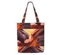DEXNEL Antelope Canyon Canvas Medium Tote Bag, Reusable Shopping Bag With Snap Closure System, Reusable Grocery Bags