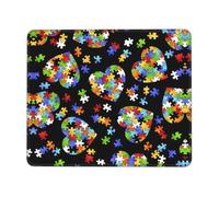DEXNEL Autism Awareness Puzzle Pieces Heart Non-Slip Rubber Base Mouse Pad With Lock Edge, Large Extended Desk Mat For Enhanced Game Work