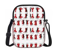 Dexnel Ballroom Dance Casual Zipper Sling Shoulder Bag Fashion Printed Crossbody Pouch For Daily Commute Holiday Outing