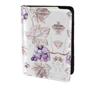 DEXNEL Beautiful Grape Leaves Printing 1 Pcs Passport Holder for Travel Women Men,Cute Passport Cover Travel Passports Cover Case