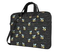 DEXNEL Bee Flying Print Retro Vintage Laptop Bag Durable Shockproof Computer Briefcase For Work Birthday Gift Idea