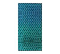Dexnel Blue Fish Scale Print Soft Bath Towel Quick Dry Lightweight Long Towel For Gym Camping Outdoor Vacation