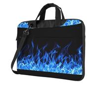 DEXNEL Blue Flame Print Retro Vintage Laptop Bag Durable Shockproof Computer Briefcase For Work Birthday Gift Idea
