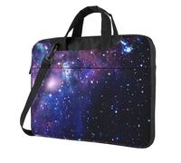 DEXNEL Blue & Purple Galaxy Print Retro Vintage Laptop Bag Durable Shockproof Computer Briefcase For Work Birthday Gift Idea