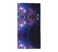 Dexnel Blue & Purple Galaxy Print Soft Bath Towel Quick Dry Lightweight Long Towel For Gym Camping Outdoor Vacation