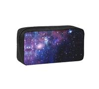 DEXNEL Blue & Purple Galaxy Printed Pencil Case Large Capacity Zip Pouch Durable Polyester Organizer for School Office Travel