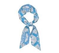 Dexnel Blue Sky White Cloud Art Fashion Silk Scarves Scarf Silk Vibrant Colorful Patterned Lightweight Neckwear For Women