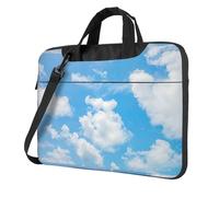 DEXNEL Blue Sky White Cloud Print Retro Vintage Laptop Bag Durable Shockproof Computer Briefcase For Work Birthday Gift Idea