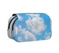 DEXNEL Blue Sky White Cloud Printing Pencil Case for Pencils, Handy Storage Box for Watercolor Pens Or Markers