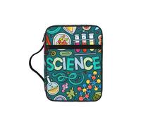 Dexnel Cartoon Science Theme Printed Bible Storage Organizer, Portable Scripture Carrier, Religious Gift Case for Women