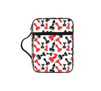 Dexnel Chess Pattern Printed Bible Storage Organizer, Portable Scripture Carrier, Religious Gift Case for Women