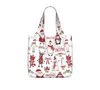 DEXNEL Christmas Santa Claus Print Reusable Shopping Bag Foldable Grocery Tote 25l Polyester Packable Carryall Large Capacity 25l
