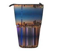 Dexnel Cityscape Night Canada Cute Standing Pencil Holder,Telescopic Pouch Pop Up Bag,Stationery Box for Students,Girls,Boys