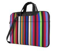DEXNEL Colored Stripes Vertical Print Retro Vintage Laptop Bag Durable Shockproof Computer Briefcase For Work Birthday Gift Idea