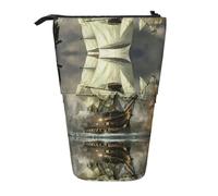 Dexnel Cool Pirate Ship Cute Standing Pencil Holder,Telescopic Pouch Pop Up Bag,Stationery Box for Students,Girls,Boys