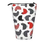 Dexnel Creative Cartoon Chicken Cute Standing Pencil Holder,Telescopic Pouch Pop Up Bag,Stationery Box for Students,Girls,Boys