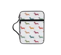 DEXNEL Cute Dachshound Dogs Printed Bible Storage Organizer, Portable Scripture Carrier, Religious Gift Case for Women
