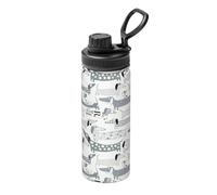 Dexnel Cute Dachshund Dog 18 Oz Sports Insulated Water Bottle, Stainless Steel Kettle Leak Proof For Sports Gym Travel