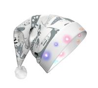 Dexnel Cute Dachshund Dog Funny Led Christmas Hat, Holiday Santa Hat For Xmas Party Supplies, Winter Head Wear For Adults