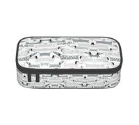 Dexnel Cute Dachshund Dog Portable School Pen Bag with Zipper,High Capacity Sturdy Multifunctional Pencil Case for Kids