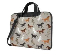 DEXNEL Cute Horse Print Retro Vintage Laptop Bag Durable Shockproof Computer Briefcase For Work Birthday Gift Idea