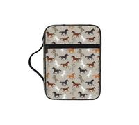 Dexnel Cute Horse Printed Bible Storage Organizer, Portable Scripture Carrier, Religious Gift Case for Women