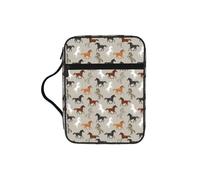 Dexnel Cute Horse Printed Bible Storage Organizer, Portable Scripture Carrier, Religious Gift Case for Women