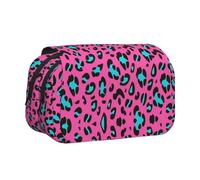 DEXNEL Cute Leopard Printing Pencil Case for Pencils, Handy Storage Box for Watercolor Pens Or Markers