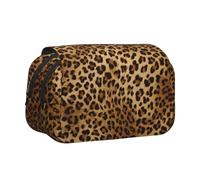 DEXNEL Cute Leopard Printing Pencil Case for Pencils, Handy Storage Box for Watercolor Pens Or Markers